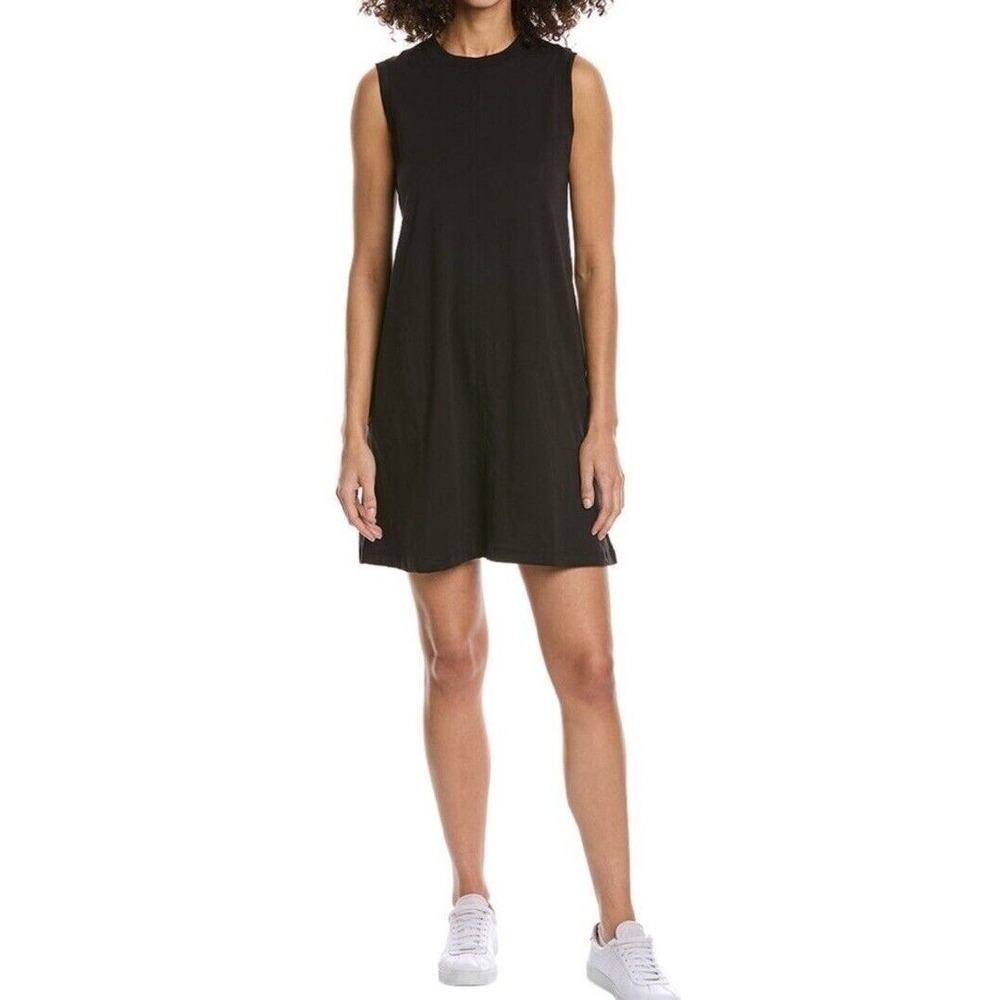 ATM Anthony Thomas Melillo Sleeveless Dress Women M Black Cotton Pocket Mini LBD